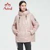 Astrid Women's Spring Outono Quilted Jacket Wind à prova de vento com capuz casaco com zíper Mulher Parkas Casual Outerwear Am-9508 211007