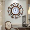 Amerikanische kreative stumme Mode Licht Luxus Kunst Retro Home Schlafzimmer Dekoration Wohnzimmer Wanduhr 210414