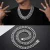 12MM cuban chain sterling silver 925 rhodium plated white gold moissanite stone 16, 18, 20, 22, 24, 26 inchs link full setting ice out diamond customizable hip hop necklace