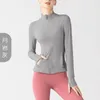 Kadın Ceketler Yüksek QualityWomen Tops Naylon Fermuarlı Koşu Ceket Hızlı Kuru Spor Giyim Spor Polyester Rahat Katı Oneck Pock