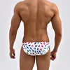 Heren shorts heren 2022 witte print mannen sexy strakke lage taille badmode sportstrand zwembriefs bikini's surf badpakken klein formaat klein formaat