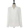 Tops y camisas para mujer Sólido Blanco Oficina de gasa Camisa de un solo pecho Blusas Manga larga Mujer Tops Ropa T14517X 210419