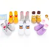 First Walkers 2023 Cartoon Baby Girl Shoes Born Walker Tube Socks Kids Designer Toddler Ruffle Pleated Zapatos