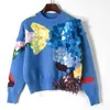 [Дикс] блестки вязаные пуловеры свитер свободный подходящий круглый шеи с длинным рукавом женщины мода весна осень 13T723 210527