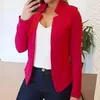 Damskie Garnitury Blazers 2021 Moda Kobiety Jesień Garnitur Kurtka Kobieta Work Office Lady Black Brak Przycisk Business Blazer Płaszcz