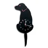 Мультфильм животных настенные часы Прекрасная собака акриловые часы с качанием хвоста домашнего декора капля 210930