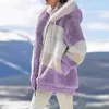 Kvinnors plysch hoodie varmförsäljning trend ny höst och vinter lös plysch multicolor hooded jacka för gratis leverans biggorange x0721