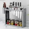 2/3/4 Layer Gap Scaffale da cucina Rack Slim Slide Tower Mobile Assemblare con ruote Accessori per il bagno Organizzatore da cucina 210705