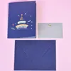 Cartes de voeux Carte de gâteau d'anniversaire 3D -Up For Christmas Wedding Party Cartes postales Cadeaux avec enveloppe