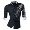 Jeansian Herrenmode-Hemden, lässig, langärmelig, schmale Passform, Tatoo, stilvoll, Z030 220216