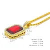 De strass vie égyptienne Bling Ankh clé avec pendentif rubis rouge ensemble de collier hommes Hip Hop bijoux IJYP2059638