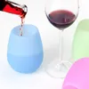 Bicchiere da vino colorato senza stelo in silicone, infrangibile, morbido, a forma di uovo, bicchieri rossi, bicchieri da 400 ml