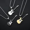 Pendant Necklaces Hip Hop Gold Black Silver Color Men Women Guitar Long Chain Necklace Jewelry Music Lover Gift