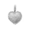 Whole Iced Out Heart Pendant Zircon Necklace For Men Women Gold Silver Colors Gifts Fashion Hip hop Jewelry260N