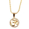 OHM Hindu Buddhist AUM OM Anhänger Halskette Hinduismus Yoga Indien Outdoor Sport Gold Farbe Yoga Frauen Schmuck