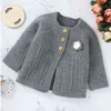 Autumn Baby Sweaters Cardigans Floral born Girls Knitted Jackets & Coats Winter Long Sleeve Toddler Infant Knitwear Top 9-24M 210417