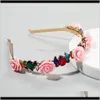 Headbands Jewelry Drop Delivery 2021 Alloy Color Rhinestone Fabric Flower Crown Hair Womens Super Flash Inlaid Glass Diamond Show Brides Head