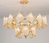 Golden modern crystal chandelier bead lamp for villa in duplex building of northern Europe light luxury restaurant