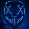 Máscara de Halloween LED luz de festa máscaras o ano eleitoral de purga grande máscaras engraçado festival cosplay traje suprimentos brilhos no escuro mma301