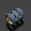 Europa Amerika Stijl Ring Mannen Dame Vrouwen Titanium staal V Initialen Emaille Bloem Patroon Liefhebbers Ringen Maat US5-US11295n