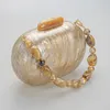 Evening Bags Eye Acrylic Pearl Marble Clutch Woman Personality Wedding Party Prom Handbags Purses Unique Chain Shoulder Bag