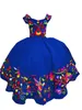 2022 Mignon Noir Mini Quinceanera Pageant Robes Vinatge Brodé Hors Épaule Robe De Bal En Satin Puffy Petites Filles Spécial Occas252h