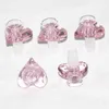 Heart Shape Pink Color Glass Bowl For Hookahs Bong Dab Rigs Smoking Bowls Piece 14mm Male