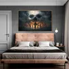 Modern Canvas Målning Pirate Ship at Sea Skull Abstract Art Vintage Mural Art on the Wall Affischer and Prints Art Pictures for Living Room