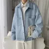 Privathinker Mäns Solid Oversized Suede Jackor Koreanska Stil Män Casual Loose Coats Höst Mode Ytterkläder 211126