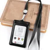 Card Holders ID Badge Holder Vertical PU Leather Holder With 1 Clear Window Slot And A Detachable Neck Lanyard7983428