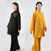 Tracksuits das Mulheres Taiji Conjuntos Roupa étnica Tang Terno Kung Fu Uniforme Marcial Artes Marciais Tai Chi Suits Clássico Silk Rosia Oriental Traje