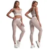 Yoga Outfit Leopard Print Set Kvinnor Seamless Sport Bra + Hög midja Leggings Suit Quick Dry Fitness Gym Kläder Running Workout