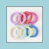 Pony Tails Holder Hair Jewelry Star Printing Spiral Ties For Womens Elastic Phone Cord Hairties Fashion Headband Girls Hairband Beauty Care