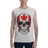 Canotte da uomo Teschio umano Bandiera canadese T-shirt senza maniche da uomo