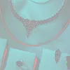 Ohrringe Halskette Missvikki 4PCS Luxus Afrikanische Glänzende Armreif Ring Set Für Frauen Hochzeit Dubai Braut Schmuck 2021