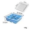 new Ice Cube Tray with Lids Kitchen Bar 9 Grids Food Grade Silicone Square DIY Ices Mould EWD5764