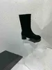 2022 hochwertige Markenstiefel Winter Damen Luxus Designer Leder / elastischer Samt Ankle Boot Herbstmode Größe 35 bis 40