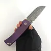 Begränsad anpassningsversion Chaves Redencion 228 Folding Kniv Damaskus blad Anodiserade Titan knivar Pocket EDC Starka taktiska jakt camping verktyg