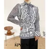 Moda damska z kokardą Zebra Druku Bluzki Z Długim Rękawem Zwierząt Pattern Kobiet Koszule Chic Topy 210420