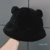 Beanie/Skull Caps Winter Scarf Gloves Three-purpose Cap Fashion Women Cute Bear Ear Hat Warm Casual Solid Plush