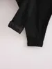 セクシーな女性のボディースーツ春のファッション透明な袖パッチワークストレッチニットボディモダンな女性スキニーブラック全体210602