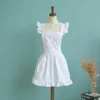 Aprons T3EA Womens Girls Ruffles Outline Retro White Apron Adjustable Victorian Bib Maid Cosplay Kitchen Cake Baking Cooking Cleaning