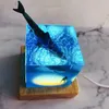 LED LED Night Light Shark Diver Dekoracja Nowość Prezent dla dzieci sypialnia dziecięcy Dekorowanie pokoju stołowego USB do domu H09222354