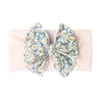 Boho Floral Print Nylon Baby Stirnband, Baumwolle Haarschleifen Stirnband, Nylon Mädchen Kopfwickel Neugeborenen Knotbow Haarschmuck