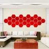 12pcs un ensemble 3D Hexagon acrylique miroir mural autocollant diy art décor intérieur salon décoratif carreaux autocollants