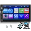 MP4-Player 7010B 2 DIN-Autoradio 7-Zoll-Player MP5-Kontaktbildschirm Bluetooth-Multimedia-Spiegel Android-Rückfahrkamera-Monitor (4 LED)