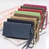 Vendendo bolsa feminina de design longo em couro sintético carteira longa feminina de alta capacidade com zíperes duplos bolsa clutch Y190701