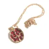Pendant Necklaces Vintage Fruit Fresh Red Garnet Necklace Classic Gold Color Resin Stone Pomegranate Jewelry For Women Gift1035456