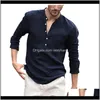 Casual Mens roupas vestuário entrega 2021 a cor pura linho folgue de manga curta botão bolso vintage homens camisas tops camisa masculin