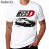 Homens Imprimir Drift Japonês Anime Moda T Shirt Mangas Curtas O Neck Verão Cool Casual AE86 Inicial D Homme Tshirt 210409